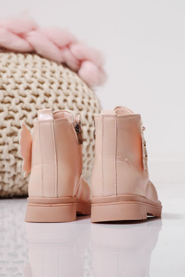 Szőrme csizma lányoknak Rózsaszín öko bőrből készült Melania #23142