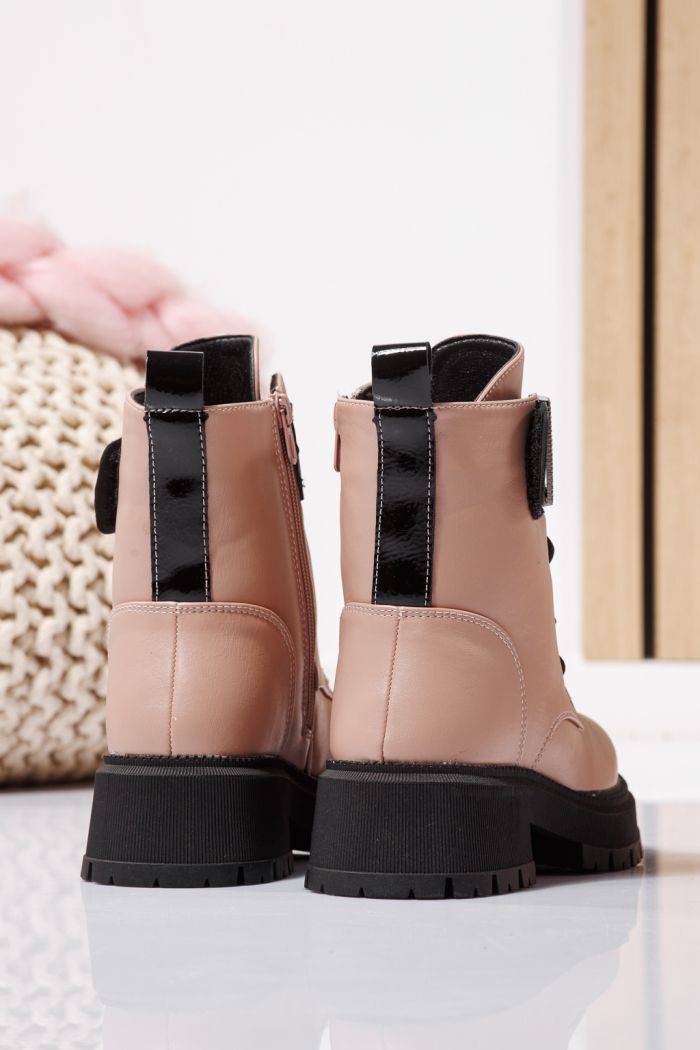 Szőrme csizma lányoknak Rózsaszín öko bőrből készült Alisa #23109