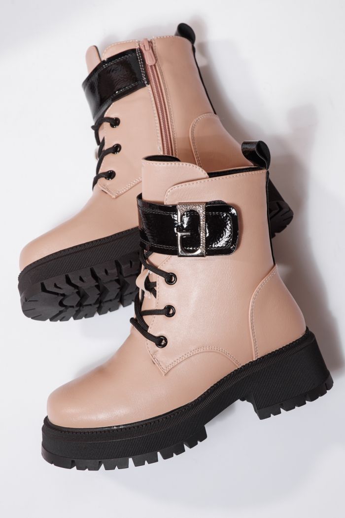 Szőrme csizma lányoknak Rózsaszín öko bőrből készült Alisa #23109