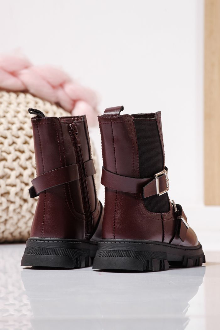 Szőrme csizma lányoknak Piros öko bőrből készült Marisa #23141