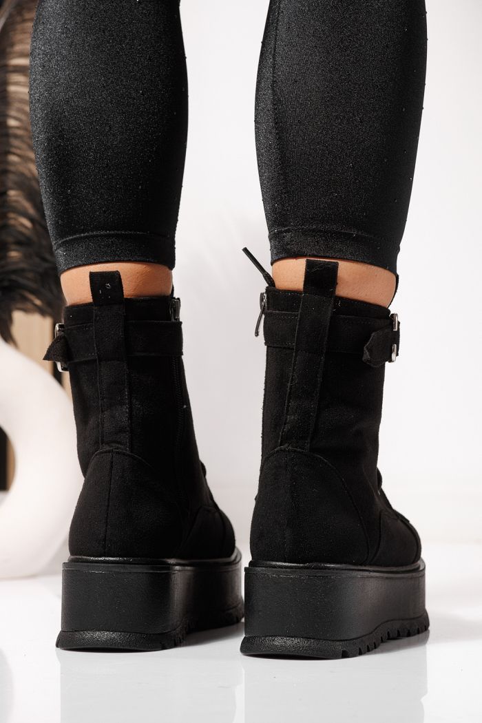 Női fekete, bélelt csizma ekológikus bőrből Joplin #23174