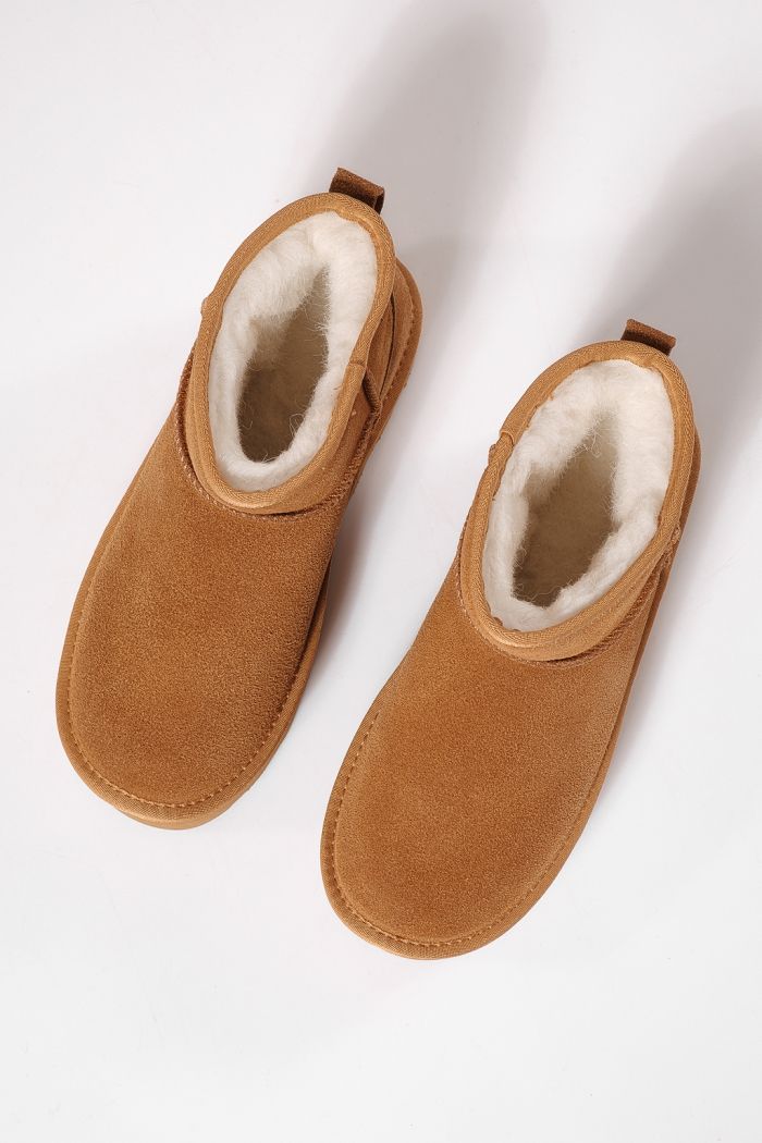 Női rövid csizma szőrmével UG Barna természetes bőrből készült Taisa #23156