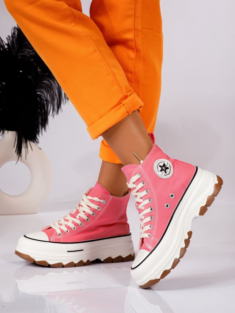 Női rózsaszín textil tornacipő Seline #24183