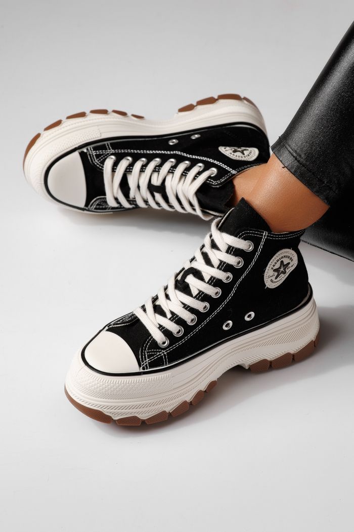 Női fekete textil tornacipő Seline #24184