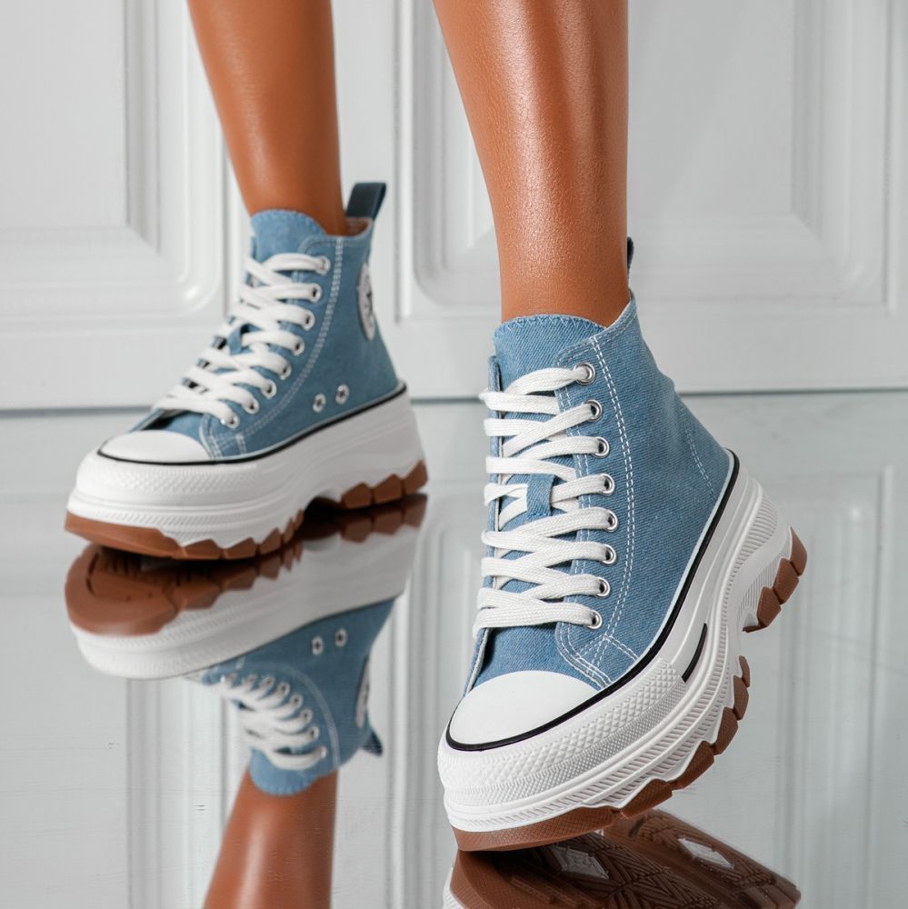 Női kék textil tornacipő Seline #24185