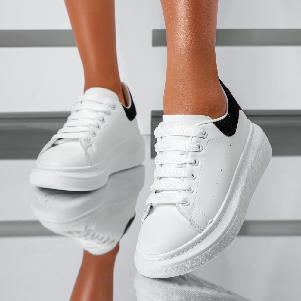 Női fehér ekológikus bőr tornacipő Raya #24180