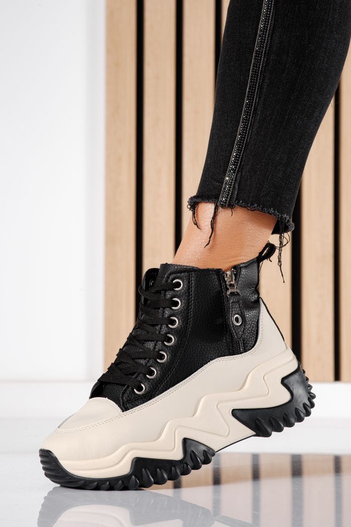 Női fekete sportcipő ekológikus bőrből Layla #24154