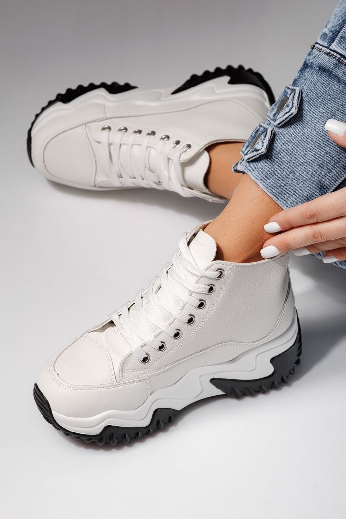 Női fehér sportcipő ekológikus bőrből Layla #24155