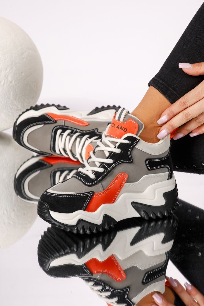 Női szürke sportcipő ekológikus bőrből Maya #24157