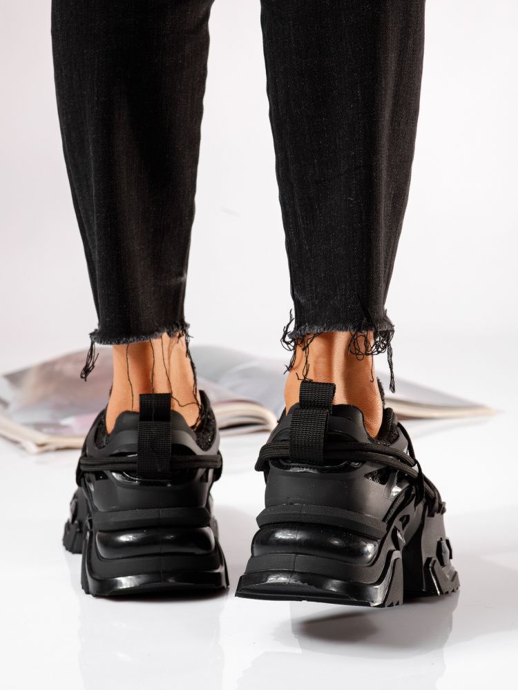 Női fekete Eva textil tornacipő #24082