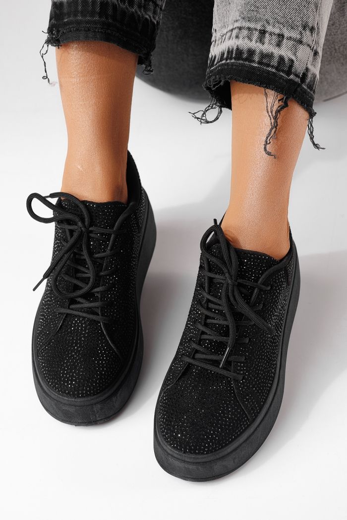 Női sportcipők fekete textil anyagból készült Bianca #24052