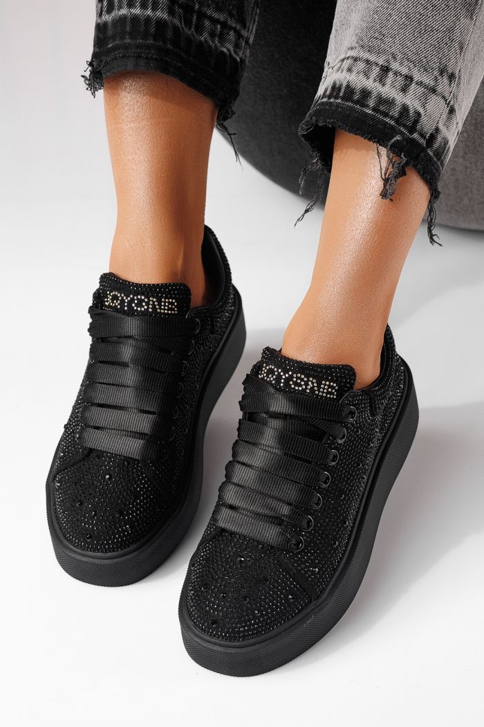 Női sportcipők fekete textil anyagból készült Ellania #24089