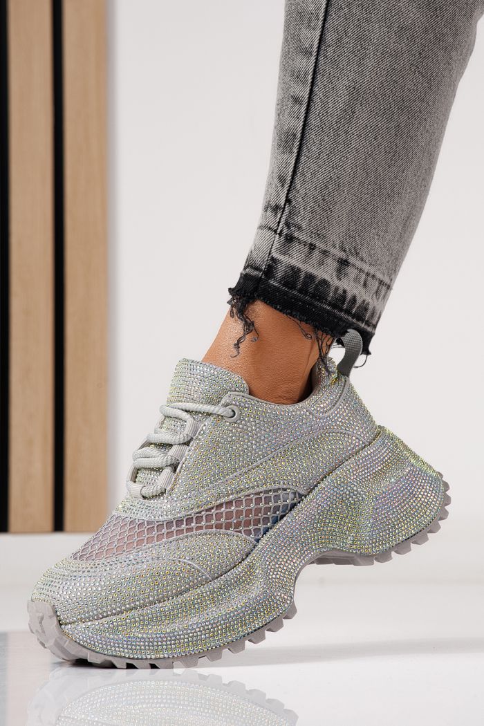 Női sportcipők szürke környezetbarát velúr bőrből készült Gabriela #24103