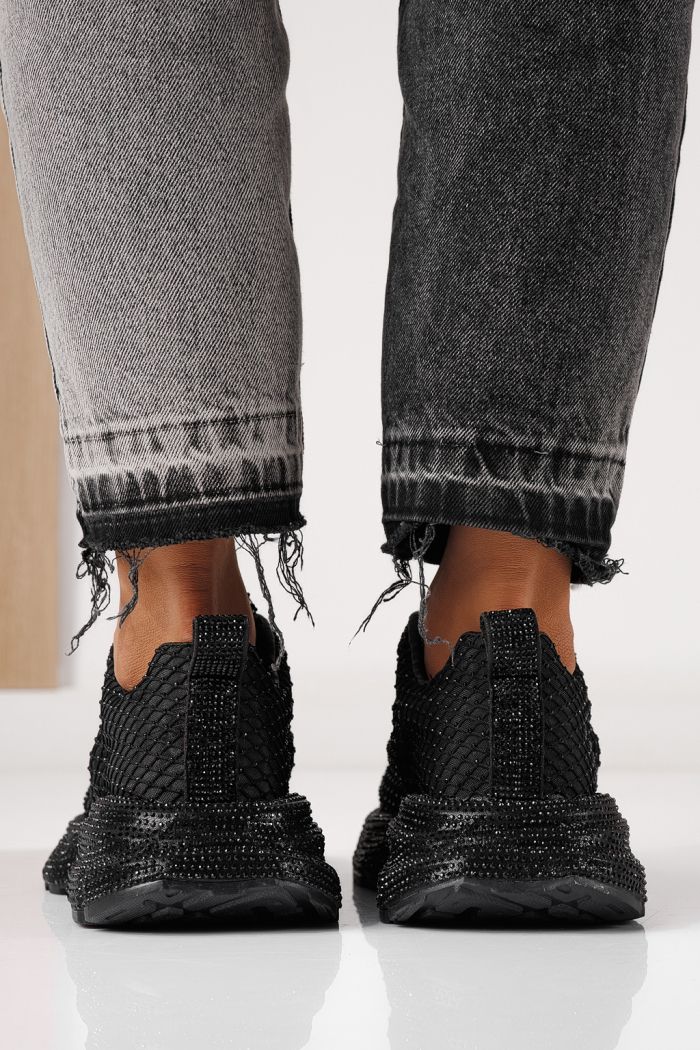 Női sportcipők fekete textil anyagból készült Cataleya #24066