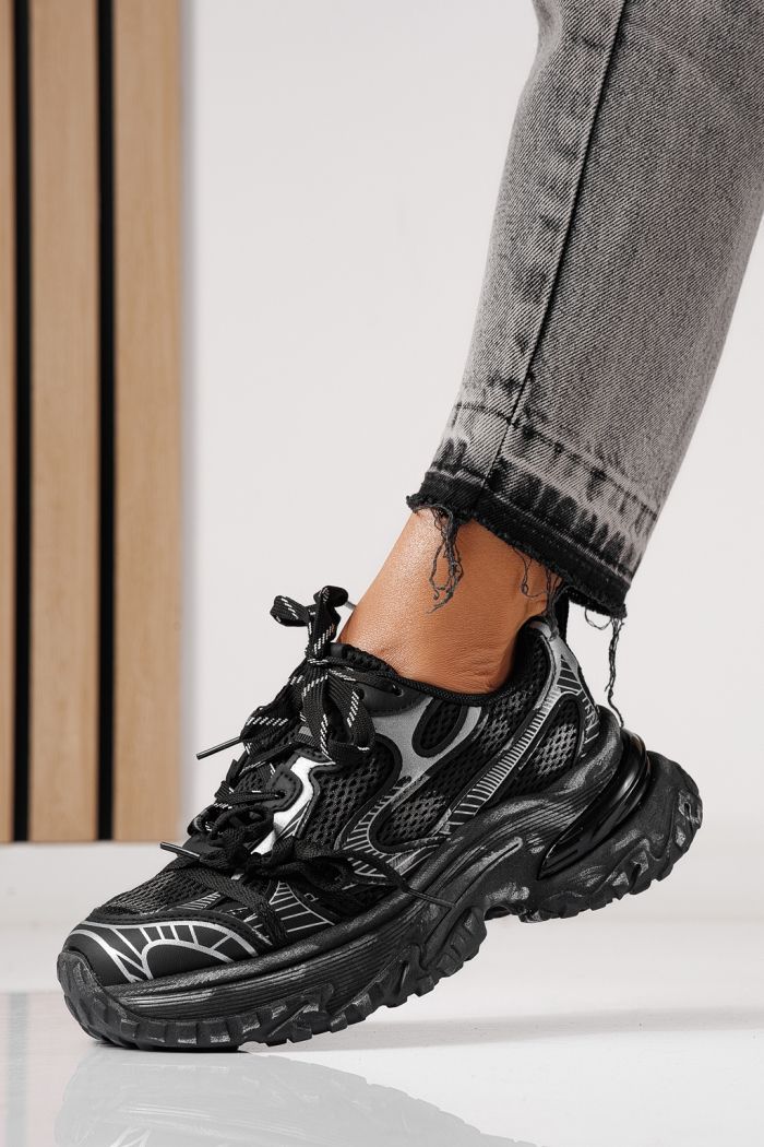 Női sportcipők fekete textil anyagból készült Laura #24145