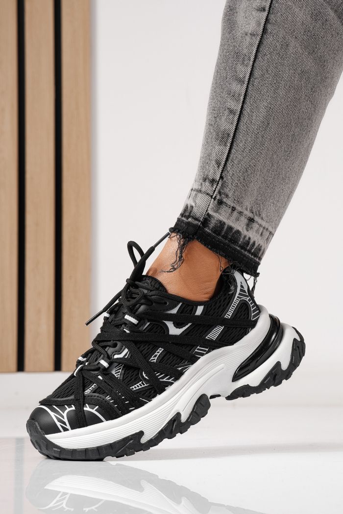 Női sportcipők fekete textil anyagból készült Jullya #24130