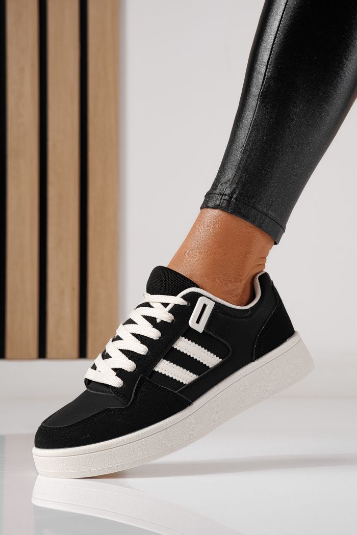 Női sportcipők fekete öko bőrből készült Iris #24192