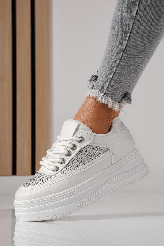 Női sportcipők fehér öko bőrből készült Clara #24057