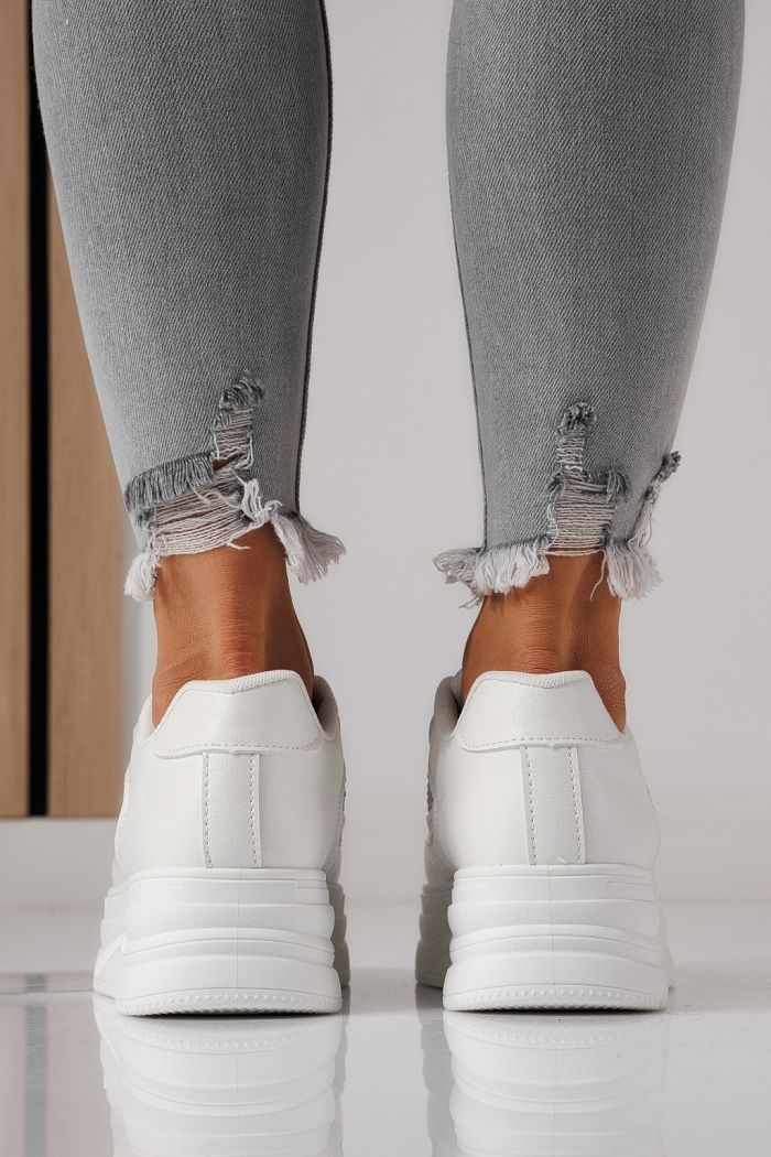 Női sportcipők fehér öko bőrből készült Clara #24057