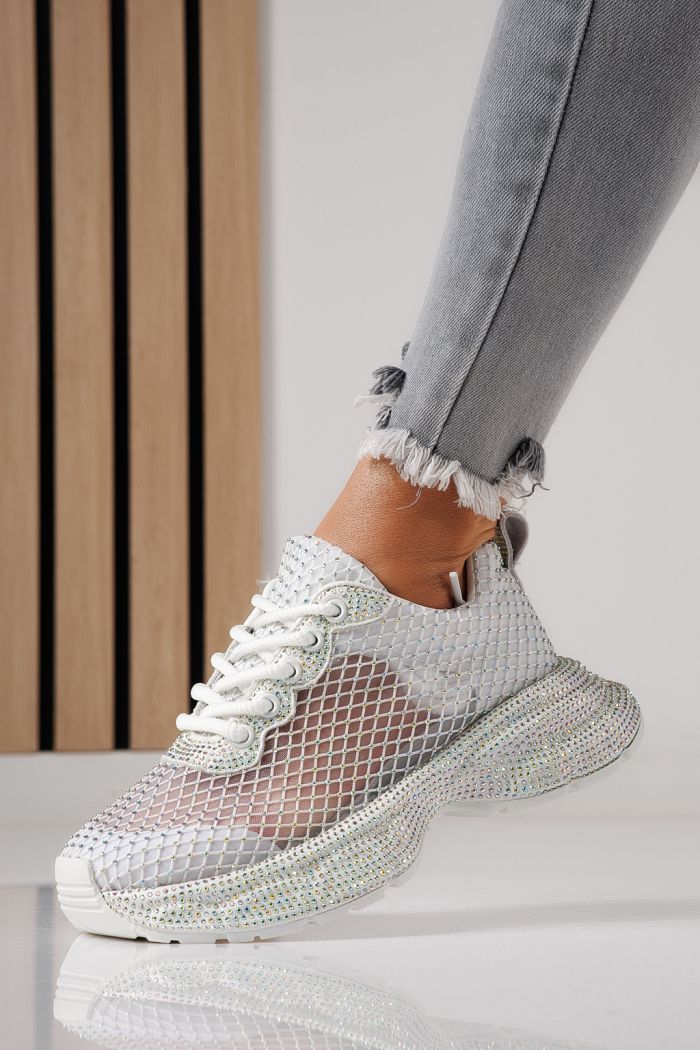 Női sportcipők fehér textil anyagból készült Cataleya #24065