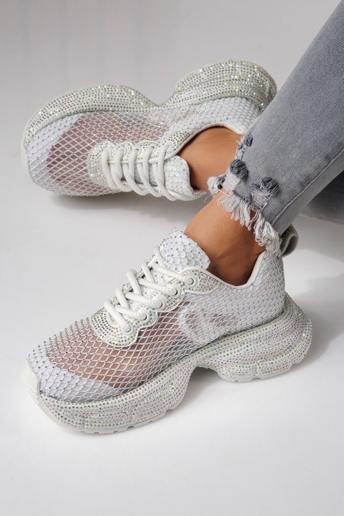 Női sportcipők fehér textil anyagból készült Cataleya #24065