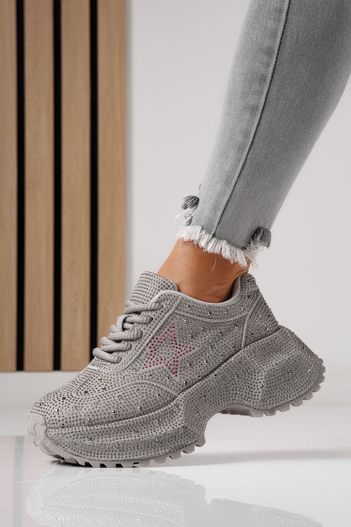 Női sportcipők bézs környezetbarát velúr bőrből készült Iulia #24109