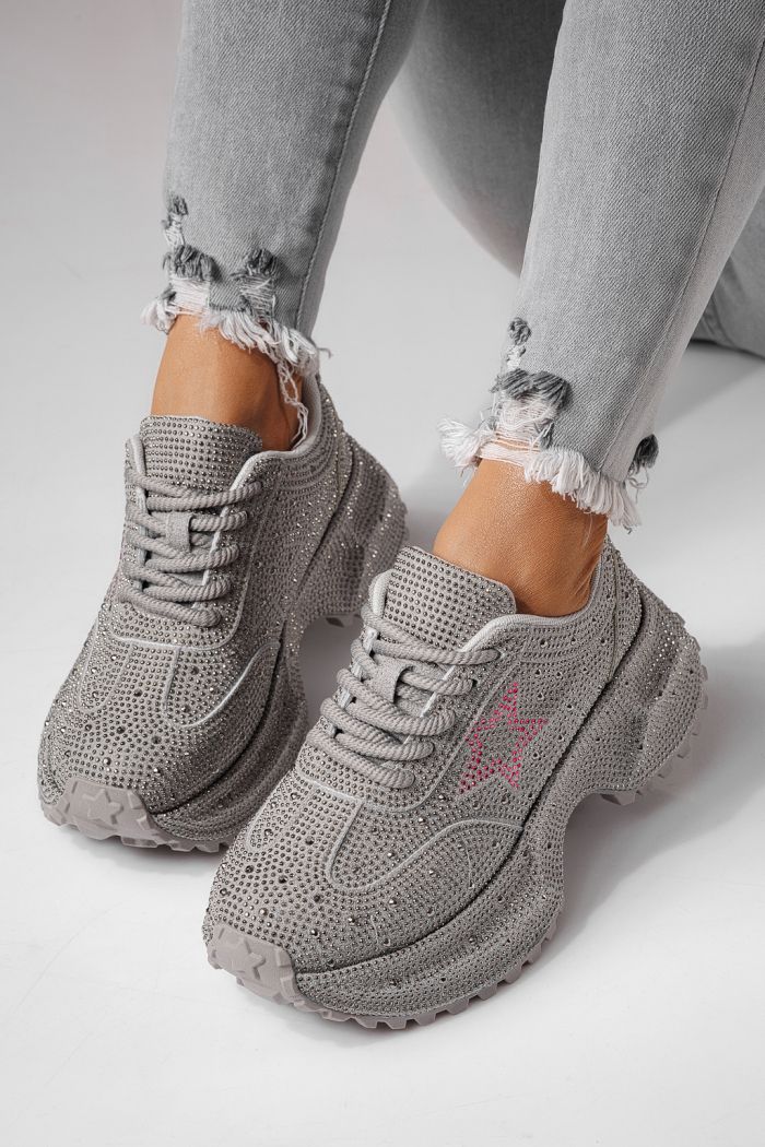 Női sportcipők bézs környezetbarát velúr bőrből készült Iulia #24109