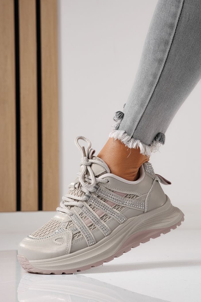 Női sportcipők khaki öko bőrből készült Carolina #24058