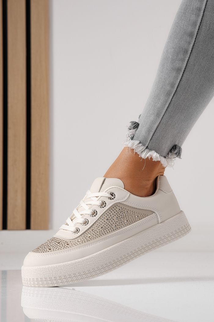 Női sportcipők bézs öko bőrből készült Rania #24175