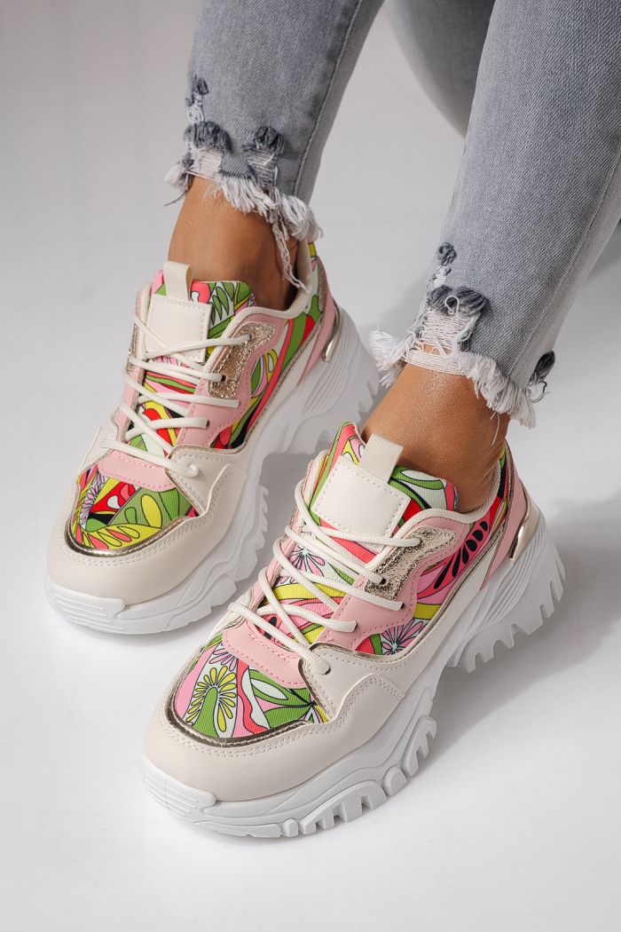 Női sportcipők rózsaszín öko bőrből készült Jasmine #24132