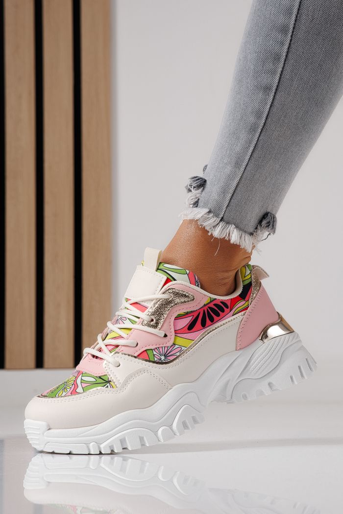 Női sportcipők rózsaszín öko bőrből készült Jasmine #24132