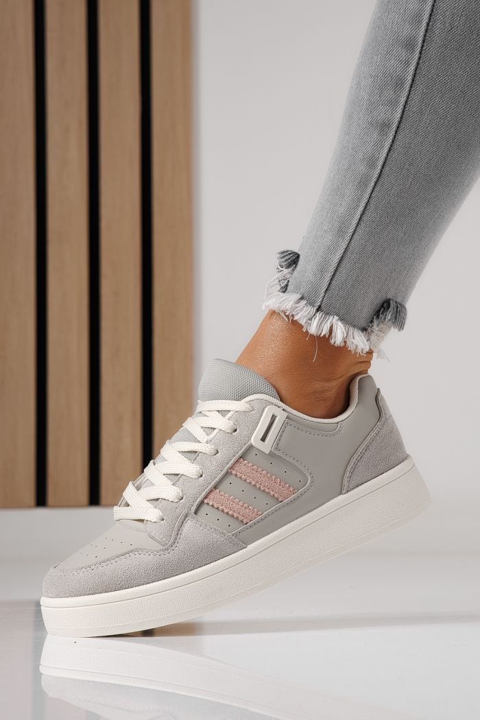 Női sportcipők szürke öko bőrből készült Iris #24195