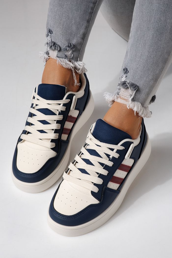 Női sportcipők kék öko bőrből készült Iris #24194