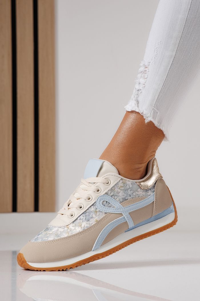 Női sportcipők kék öko bőrből készült Jesica #24124