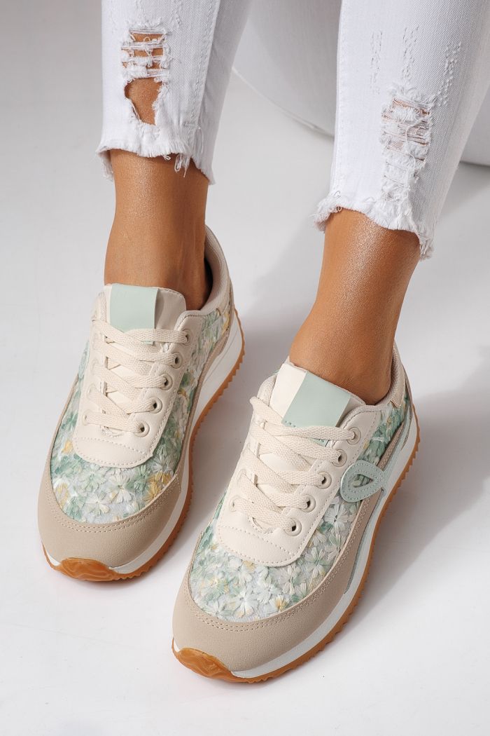 Női sportcipők zöldellő öko bőrből készült Jesica #24126