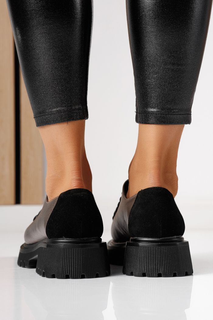 Női alkalmi cipők szürke öko bőrből készült Elisa #24099