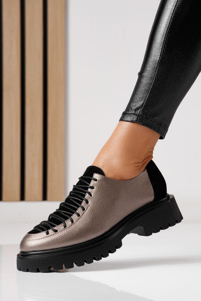 Női alkalmi cipők szürke öko bőrből készült Florentina #24101