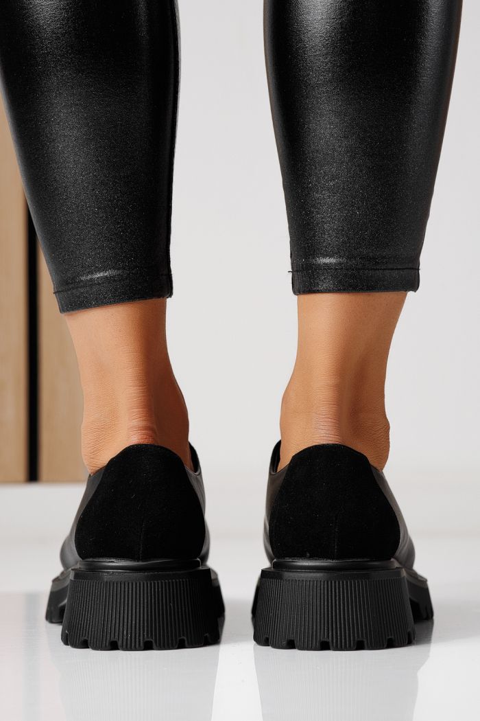 Női alkalmi cipők fekete öko bőrből készült Elisa #24098