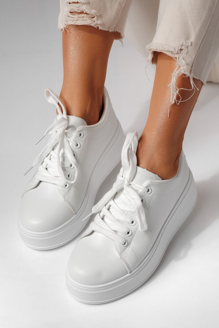 Női sportcipők fehér öko bőrből készült Celin #24063