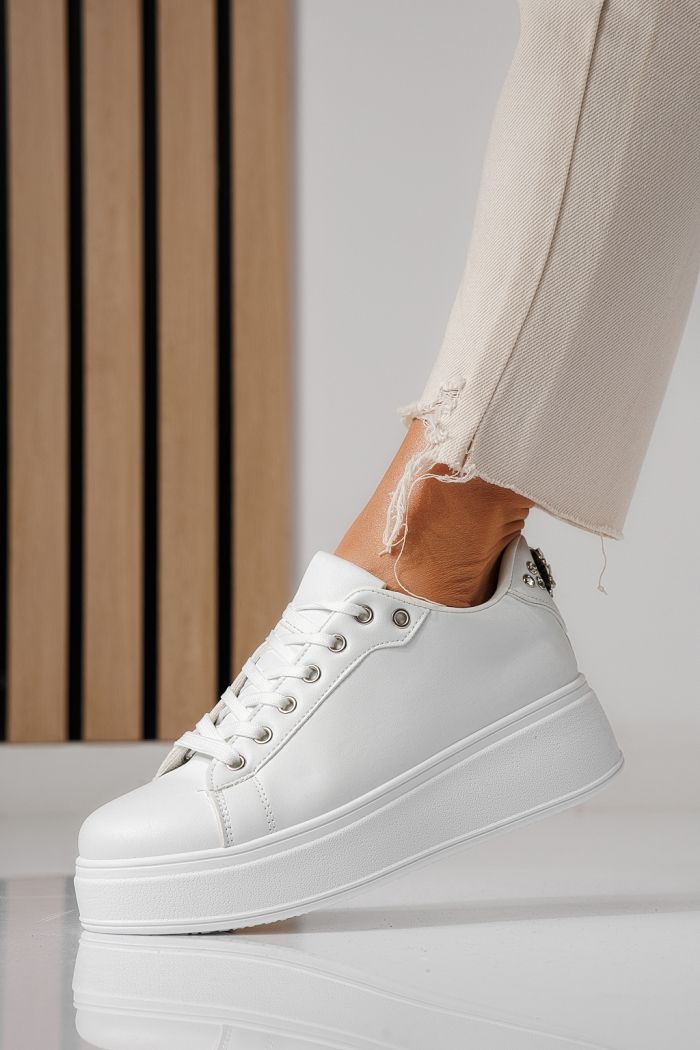 Női sportcipők fehér öko bőrből készült Azaleea #24003