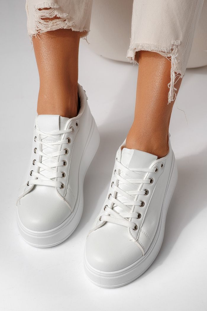 Női sportcipők fehér öko bőrből készült Azaleea #24003