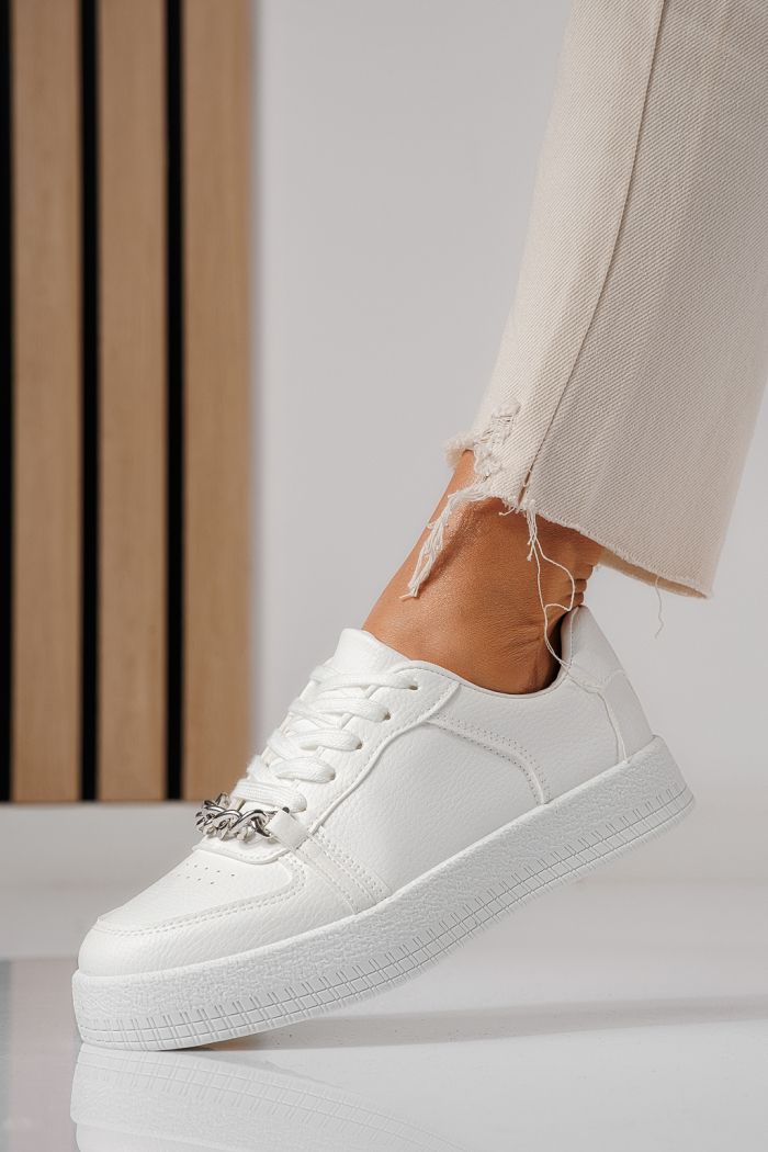 Női sportcipők fehér öko bőrből készült Olivia #24170