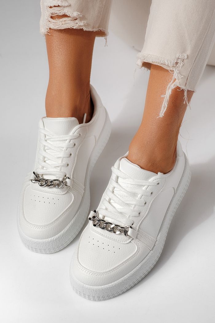 Női sportcipők fehér öko bőrből készült Olivia #24170