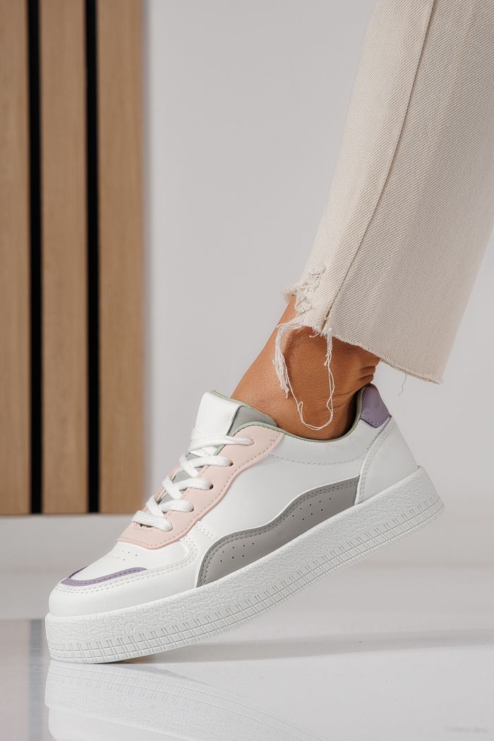 Női sportcipők rózsaszín öko bőrből készült Nadia #24163