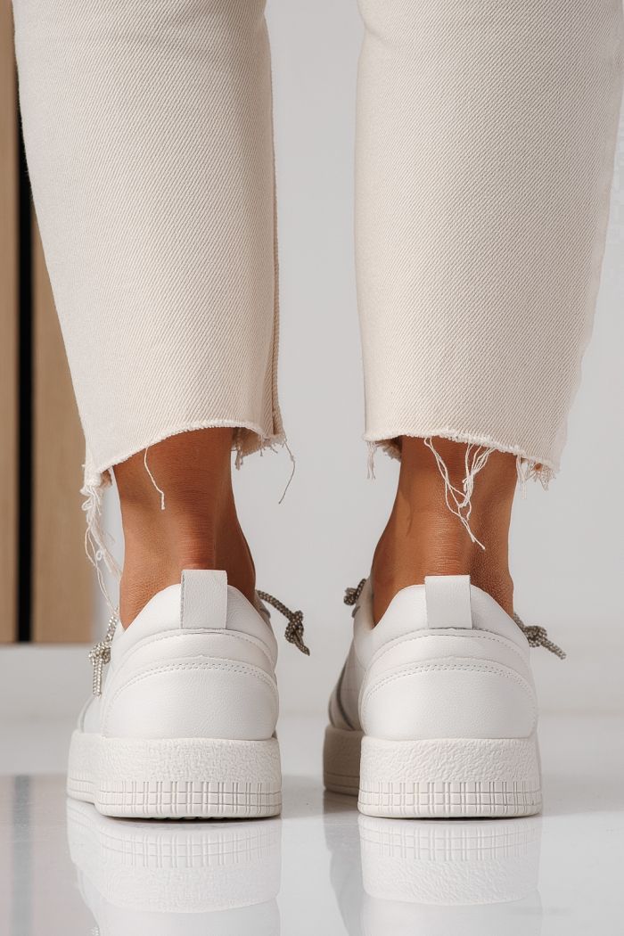 Női sportcipők bézs öko bőrből készült Nicole #24164