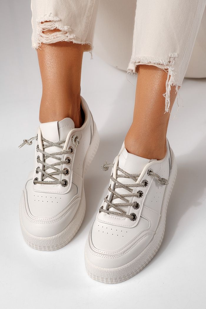 Női sportcipők bézs öko bőrből készült Nicole #24164