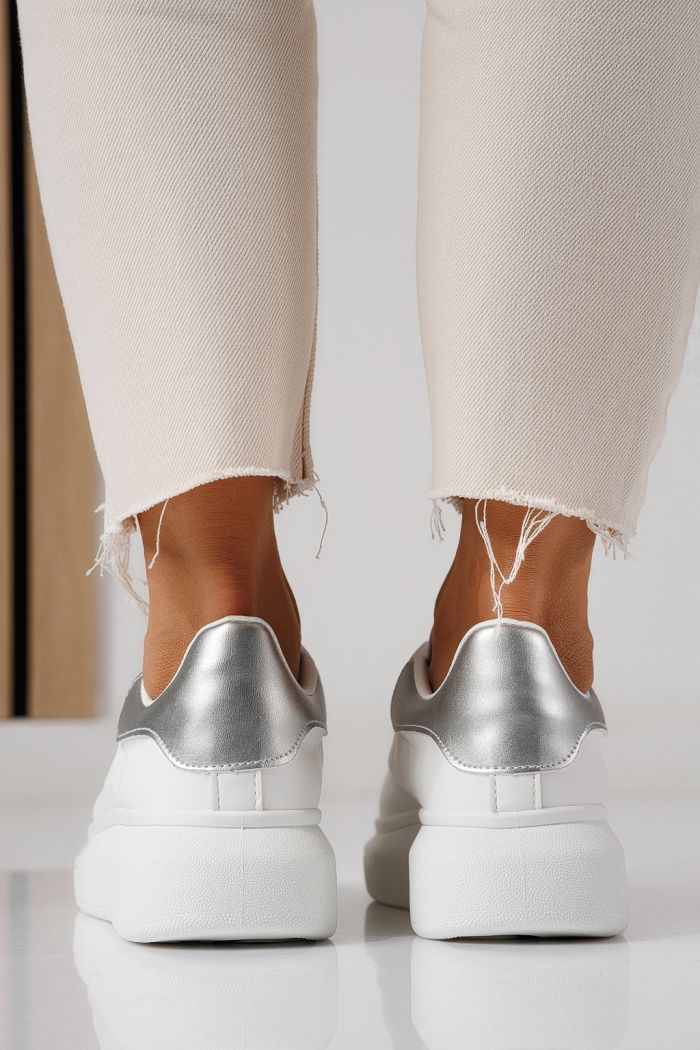 Női fehér sportcipő ekológikus bőrből Raya #24198