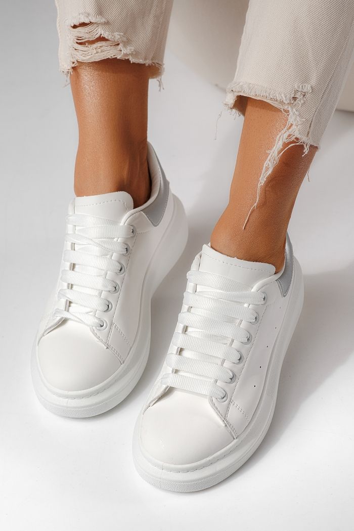 Női fehér sportcipő ekológikus bőrből Raya #24198