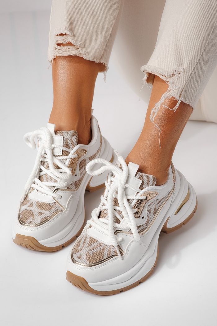 Női sportcipők fehér öko bőrből készült Karla #24138