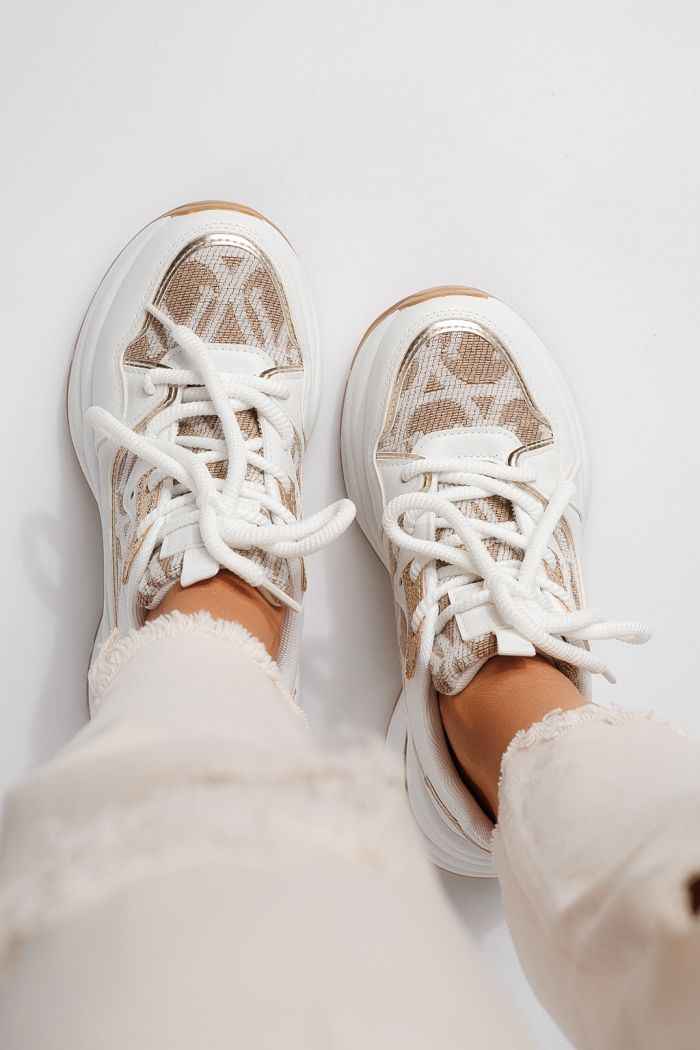 Női sportcipők fehér öko bőrből készült Karla #24138